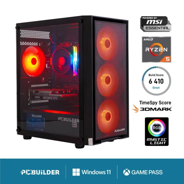 PCBuilder Ryzen 5 5500 RTX 3050 - Windows 11 Gaming PC