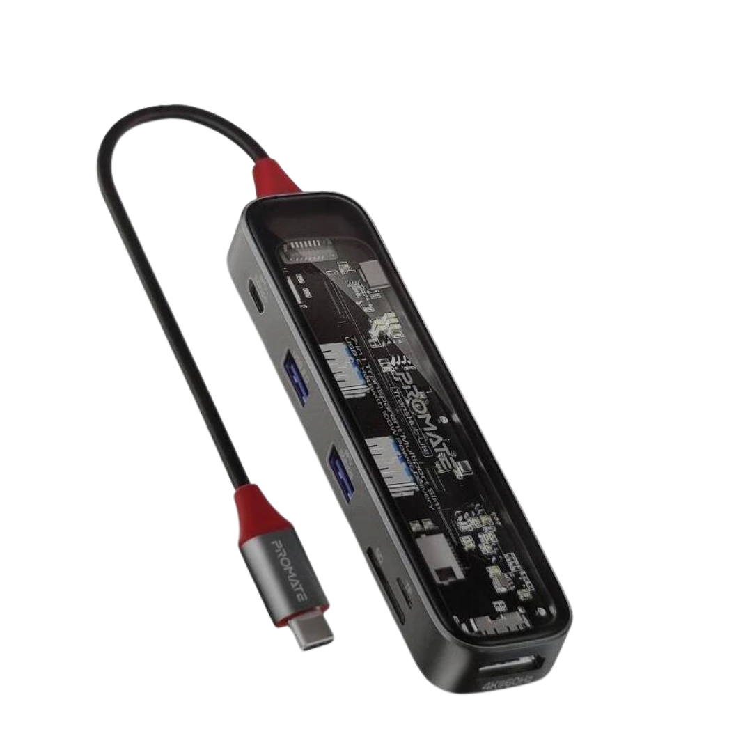 PROMATE 7-in-1 Slim USB-C Hub 100W Power Delivery Main